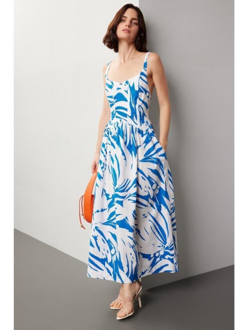 S/W/F | Wave Waist Midi Dress | Size S